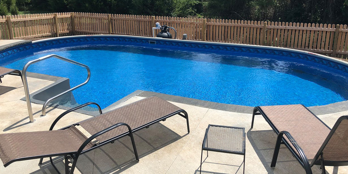 pool in back yard